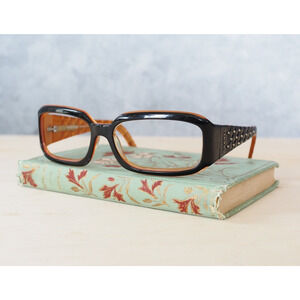 Vintage Chanel Eyeglass Quilted Made In Italy 5097 C. 839/11 Studded